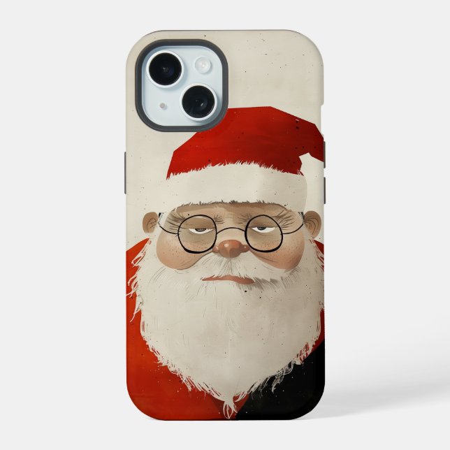 Tired Santa iPhone 15 Hülle (Rückseite)