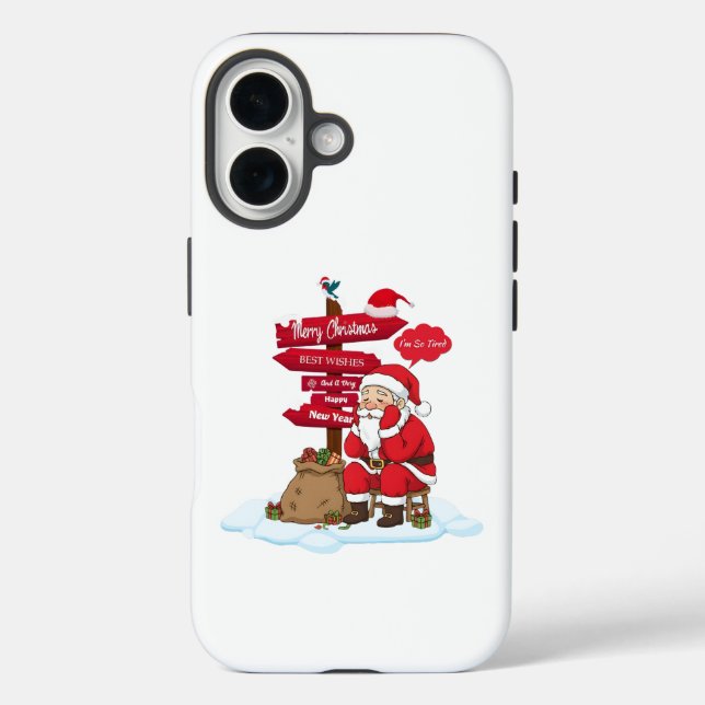 Tired Santa iPhone 16ToughCaseMax Protection Gift Case-Mate iPhone Hülle (Rückseite)