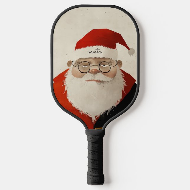 Tired Santa Pickleball Schläger (Vorderseite)