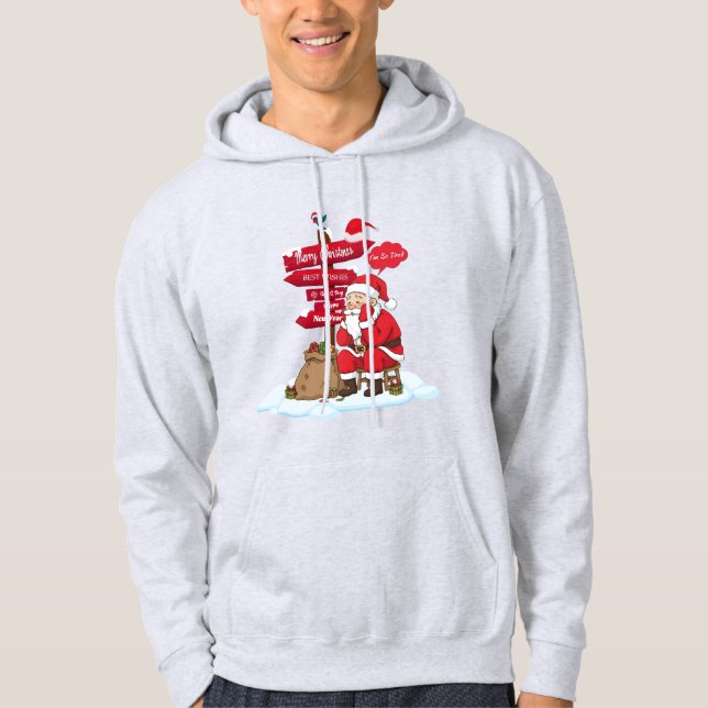 Tired Santa Pullover Hoodie: Cozy Funny Christmas  (Vorderseite)