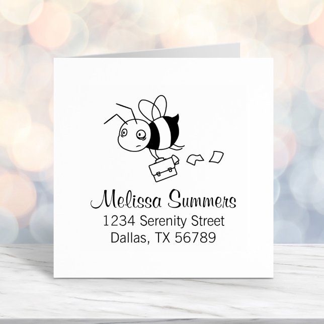 Tired Stressed Worker Beding Briefcas-Adresse Permastempel (Von Creator hochgeladen)