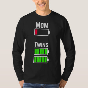 Tired Twin Mama Low Battery Charge T-Shirt