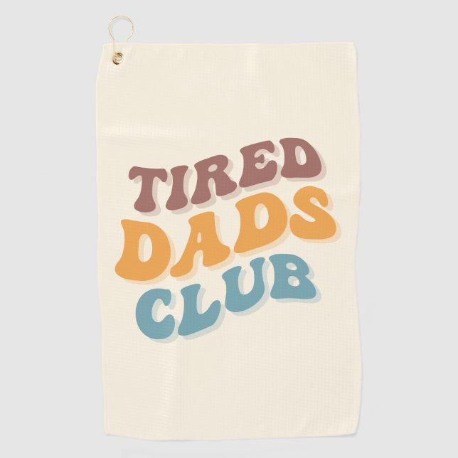 Tired Vaters Club Funny Golfhandtuch (Vorderseite)