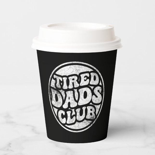 Tired Vaters Club Funny Pappbecher (Vorderseite)