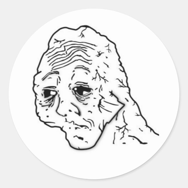 Tired Wojak Aufkleber (Vorderseite)