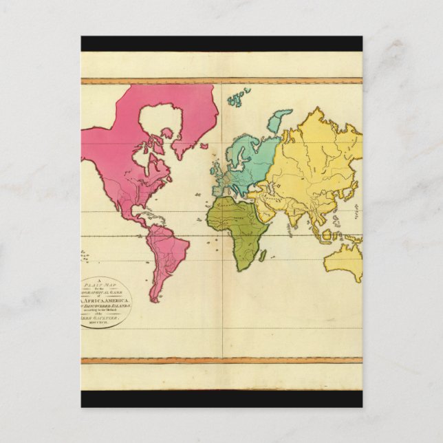 Tired World Map 8_Maps der Antike Postkarte (Vorderseite)
