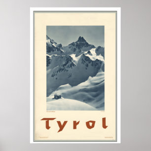 Tirol Österreich Berg Winter Schnee Vintage Ski Poster