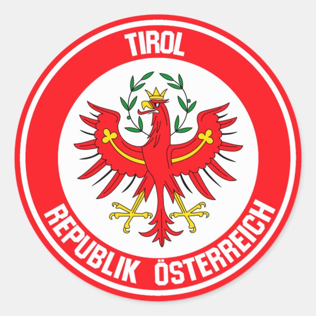 Tirol Round Emblem Runder Aufkleber (Vorderseite)