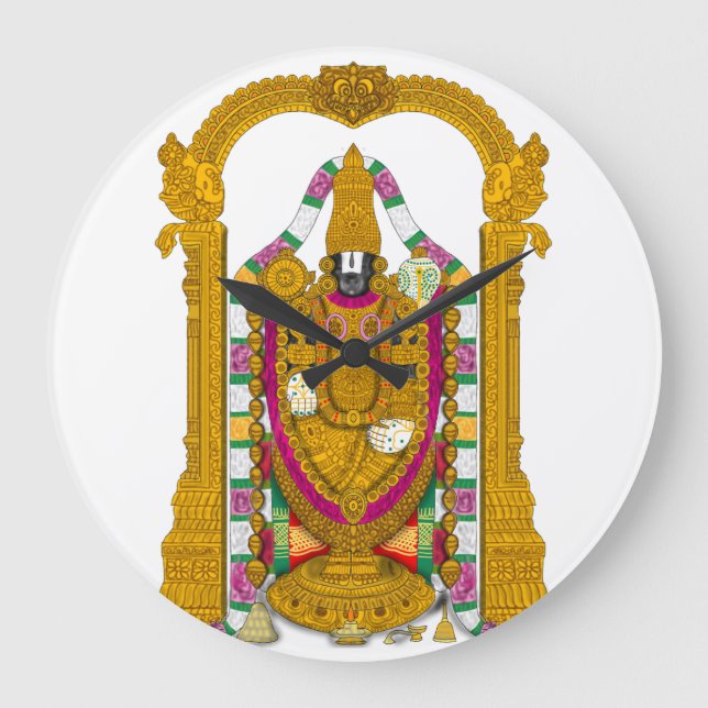 Tirupati Balaji-Uhr & Home Wanddekoration Große Wanduhr (Vorderseite)