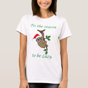 Tis das Jahreszeit Sloth-Kasten-Ernte-T-Shirt T-Shirt