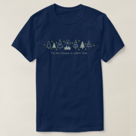 TIS DER GRUND Christliche Weihnachtskrippe Navy T-Shirt