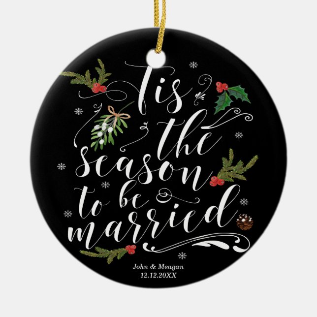 Tis die Weihnachtsbaumverzierung der Jahreszeit Keramik Ornament (Vorne)