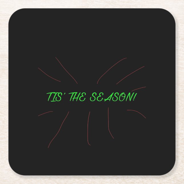 Tis Season Collection Graphic Minimal Clean Rechteckiger Pappuntersetzer (Vorderseite)