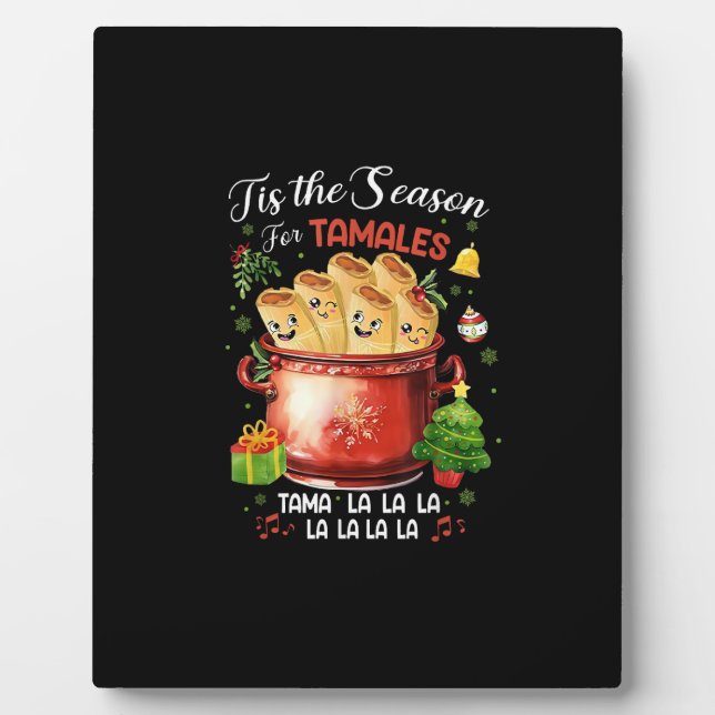 Tis Season For Tamales Christmas Mexican Food Outf Fotoplatte (Vorderseite)
