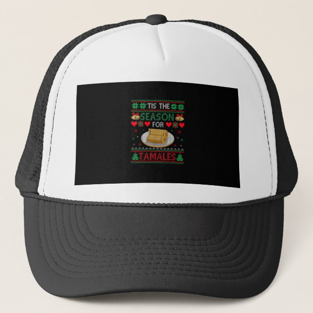 Tis Season For Tamales Funny Christmas Food Truckerkappe (Vorderseite)