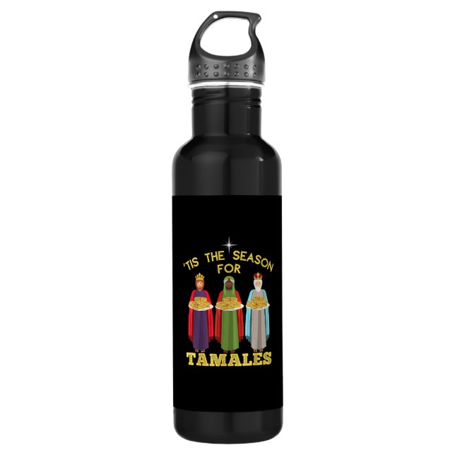 Tis Season For Tamales Funny Mexican Christmas Edelstahlflasche (Vorderseite)