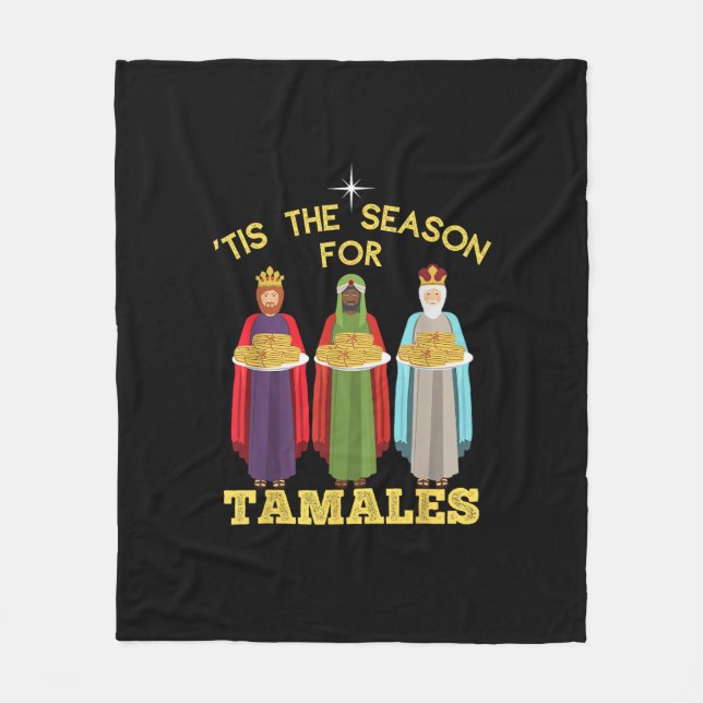 Tis Season For Tamales Funny Mexican Christmas Fleecedecke (Vorderseite)