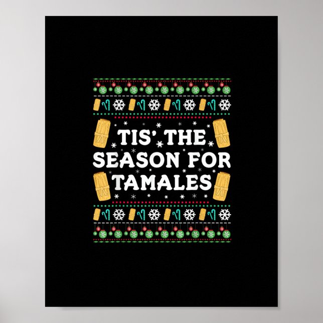 Tis Season For Tamales Funny Mexican Christmas Poster (Vorne)