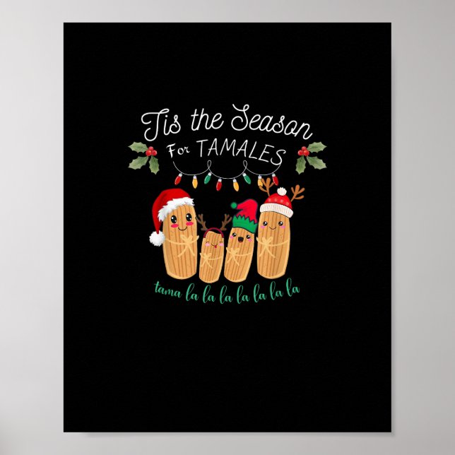 Tis Season For Tamales Mexican Christmas Modern Poster (Vorne)