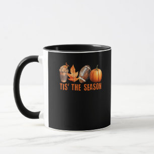 Tis Season Kürbisblatt-Latte Herbst Thanksgiving F Tasse