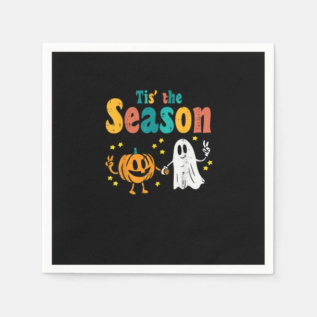 Tis Season Pumpkin Leaf Latte Herbst Softball Serviette (Vorderseite)
