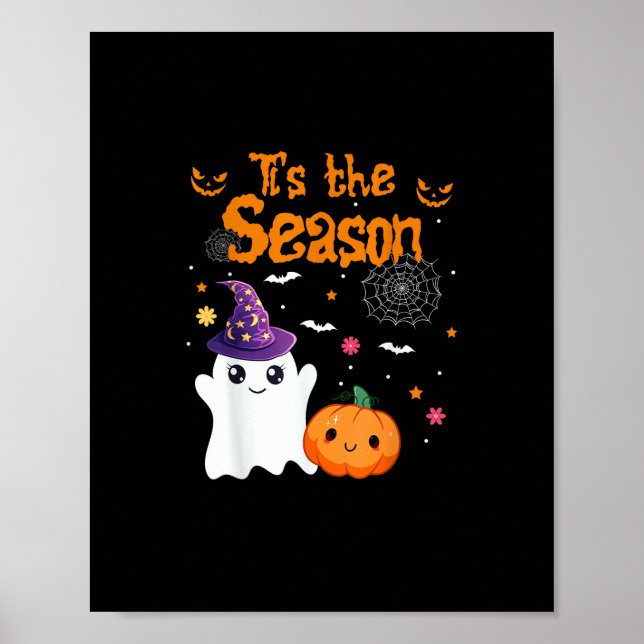 Tis Season Pumpkin Retro Groovy Vintage Halloween Poster (Vorne)
