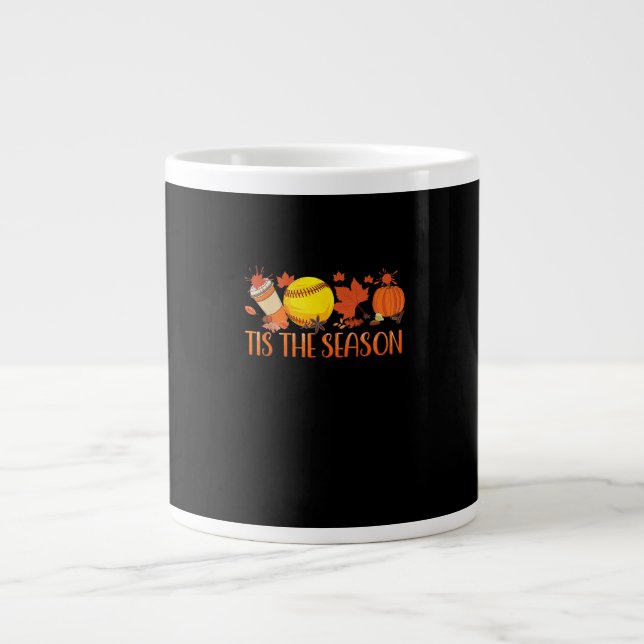 Tis Season Pumpkin Spice Latte Halloween Fall Coff Jumbo-Tasse (Vorderseite)