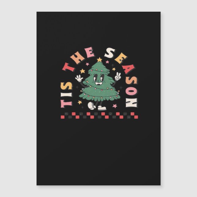 Tis Season Retro-Halloween Grusel-Saison Herbst Magnetkarte (Vorderseite)