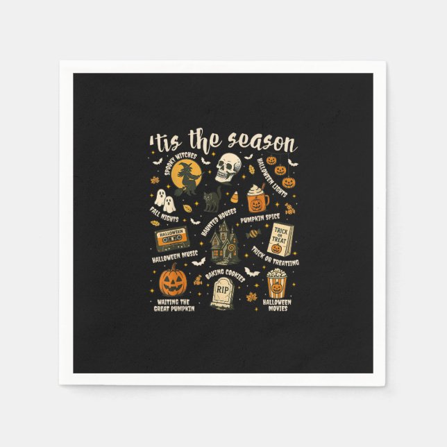 Tis Season Santa Hat Retro Vintage  Serviette (Vorderseite)