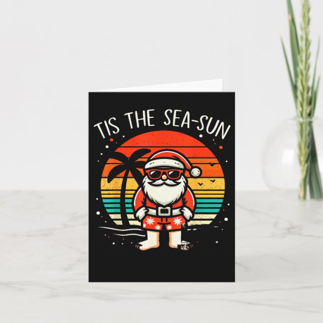Tis The Sea Sun Santa Beach Summer Christmas In Ju Karte (Vorderseite)