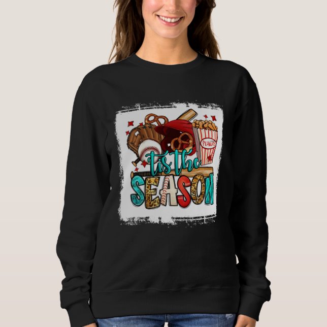Tis The Season Baseball Game Day Sports Fan Baseba Sweatshirt (Vorderseite)