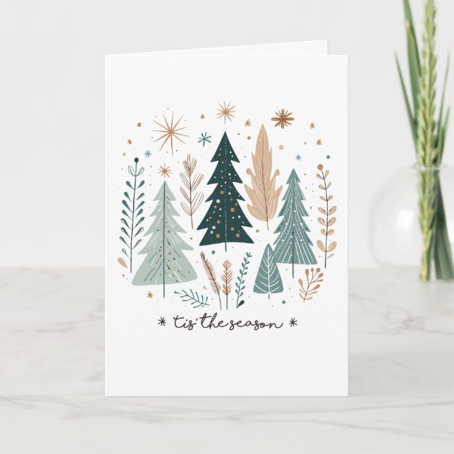 ‘Tis the Season Christmas Card – Minimalist Holida Karte (Vorderseite)