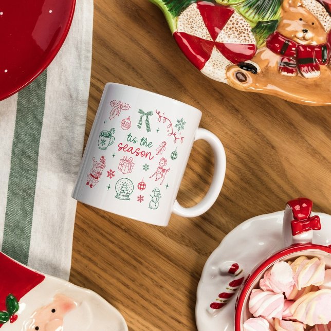 “Tis the Season” Christmas Holiday Icons Kaffeetasse (Von Creator hochgeladen)