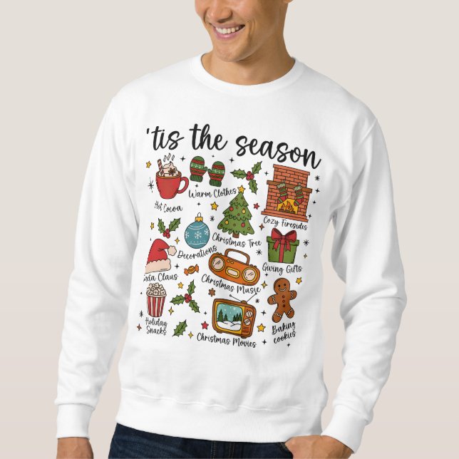 ’Tis the Season Christmas Icons Sweater Sweatshirt (Vorderseite)