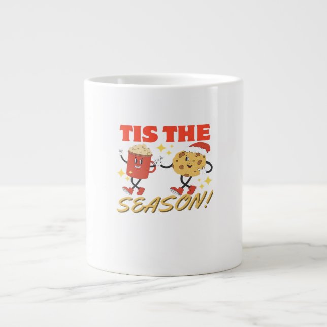 Tis The Season Christmas Retro Characters Jumbo-Tasse (Vorderseite)