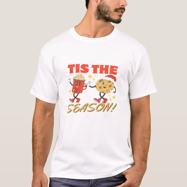 Tis The Season Christmas Retro Characters T-Shirt (Vorderseite)