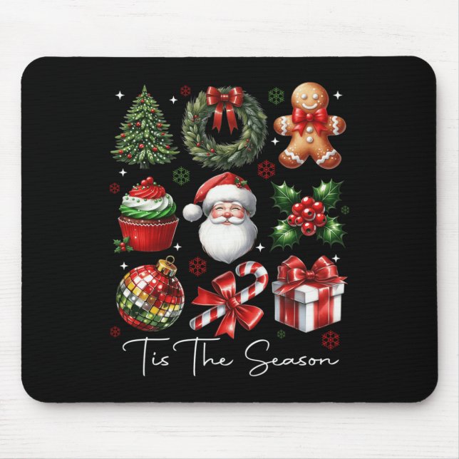 Tis The Season Christmas Santa Gingerbread Xmas Tr Mousepad (Vorne)