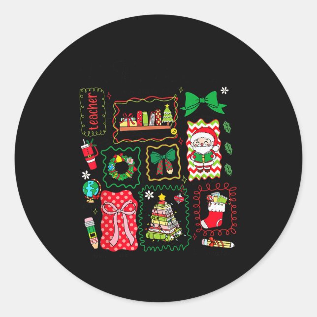 Tis The Season Christmas Santa Snowman Xmastree Co Runder Aufkleber (Vorderseite)