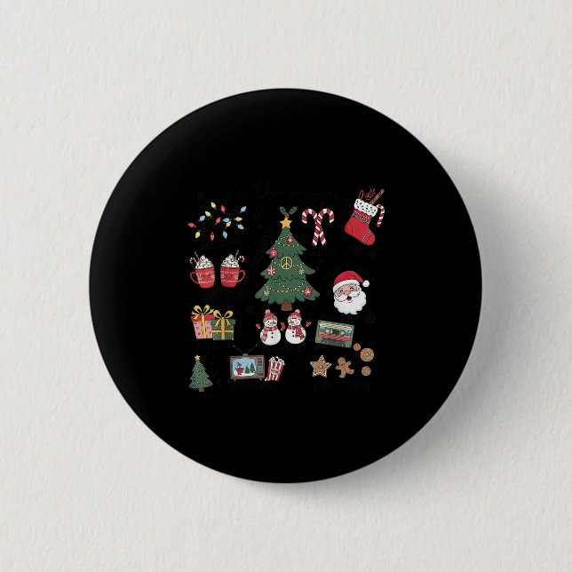 Tis The Season Christmas Tree Santa Claus Baking C Button (Vorderseite)
