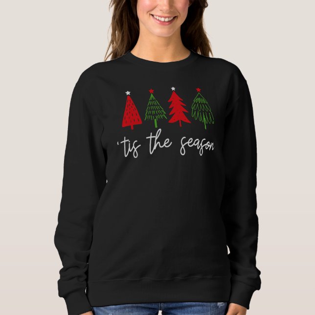 Tis the Season Christmas Tree Xmas Matching Pjs Pa Sweatshirt (Vorderseite)