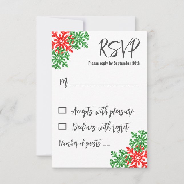 Tis The Season Christmas Wedding RSVP Karte (Vorderseite)