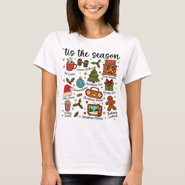 Tis the Season Cozy Christmas Icons Holiday Shirt (Vorderseite)