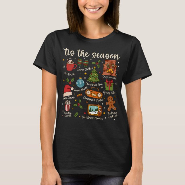 Tis the Season Cozy Christmas Icons Holiday Shirt (Vorderseite)