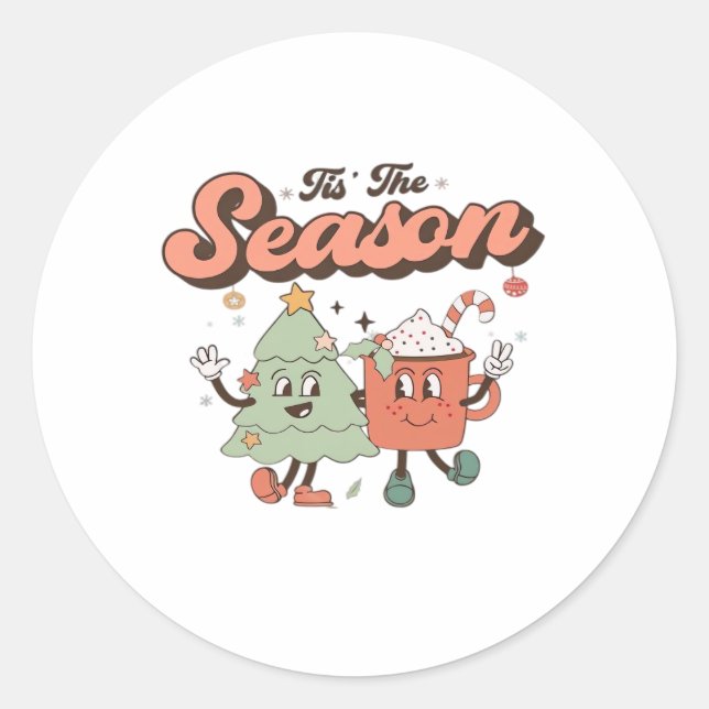 Tis The Season Creative Style Cute Design Runder Aufkleber (Vorderseite)