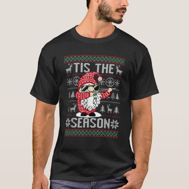 Tis The Season Deer Hunting Gnome Reindeer Christm T-Shirt (Vorderseite)