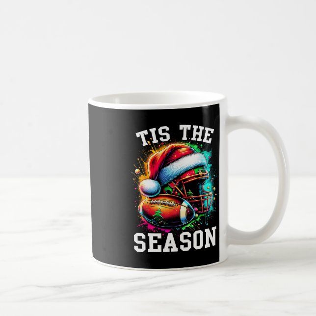 Tis The Season Football Mom Christmas Santa Hat Co Kaffeetasse (Rechts)