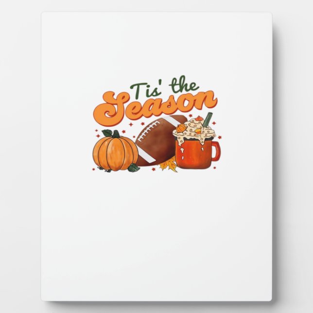 Tis The Season Football Mug Autumn Design Fotoplatte (Vorderseite)