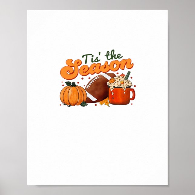 Tis The Season Football Mug Autumn Design Poster (Vorne)