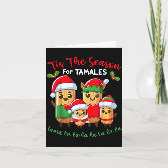 Tis The Season For Tamales Mexican Christmas Santa Karte (Vorderseite)