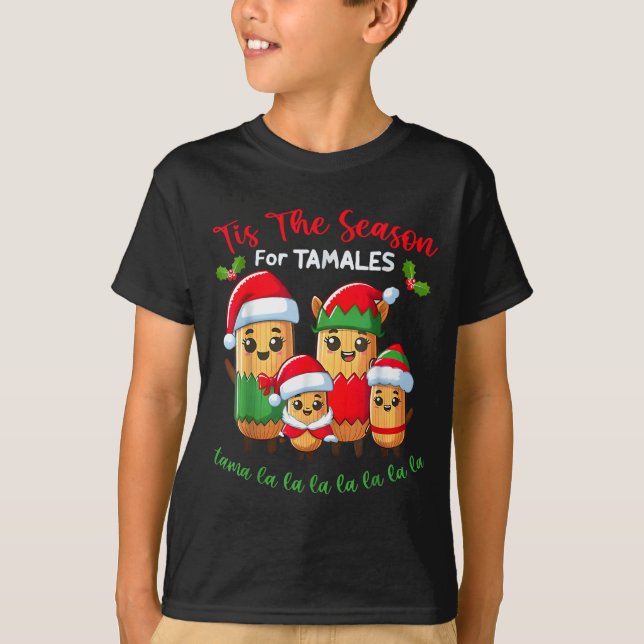 Tis The Season For Tamales Mexican Christmas Santa T-Shirt (Vorderseite)